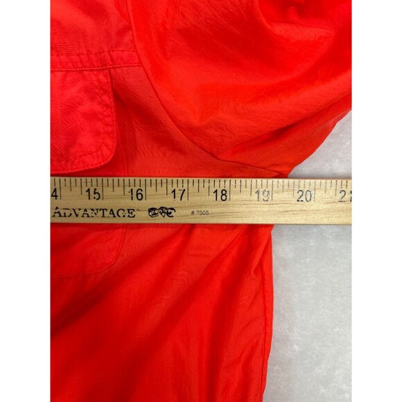 Gap Jacket Womens Small Orange Hooded Tennis Windbreaker Nylon Full Zip - Picture 6 of 8